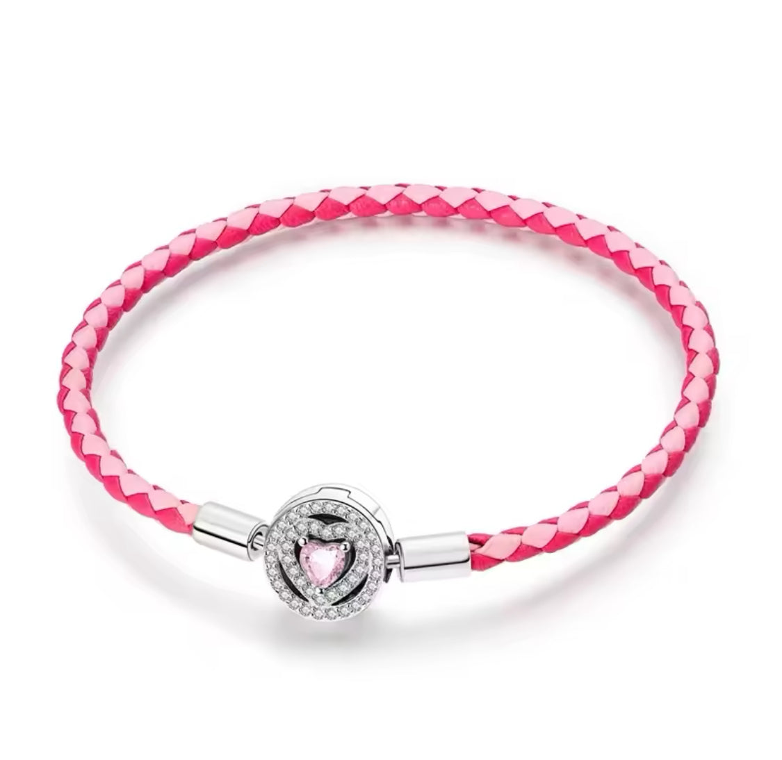 Pulsera rosa plata 925