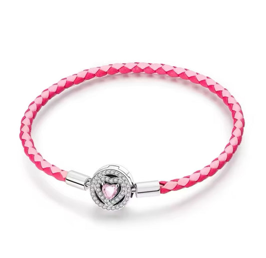 Pulsera rosa plata 925